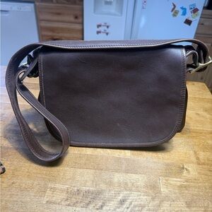 Coach 9951 Patricia Legacy Brown Leather Bag crossover flap bag purse
